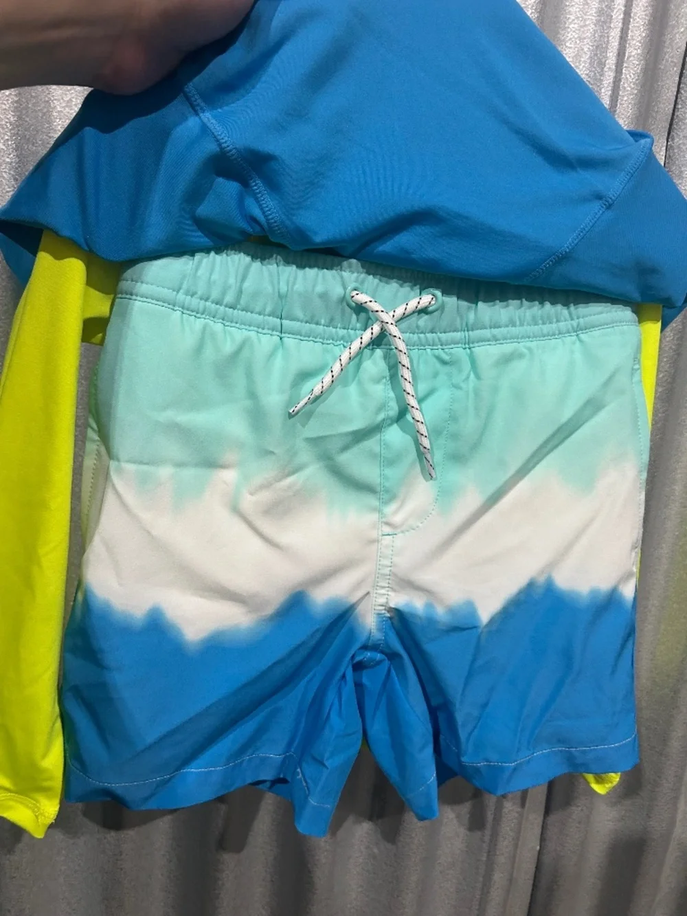 Lands' End Boys 3-Piece Swim Set Surfboard Rash Guard Shorts Size 5 NWT